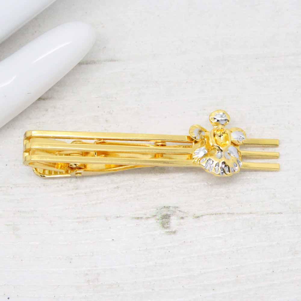 Risis Vintage Vanda Miss Joaquim Orchid Tie Clip (Gold and Palladium)