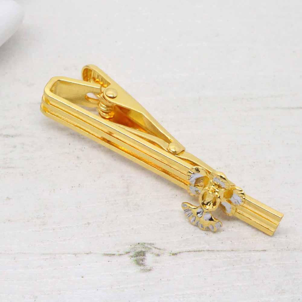Risis Vintage Vanda Miss Joaquim Orchid Tie Clip (Gold and Palladium)