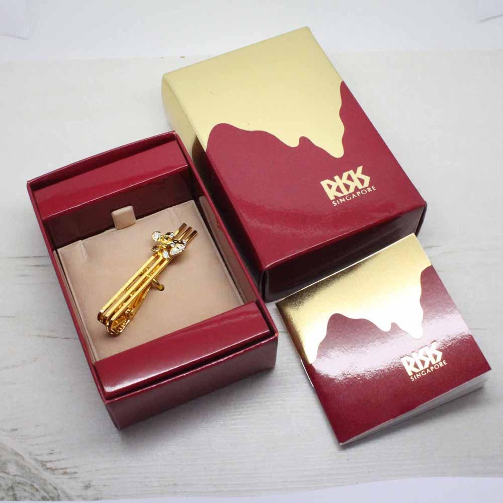 Risis Vintage Vanda Miss Joaquim Orchid Tie Clip (Gold and Palladium)