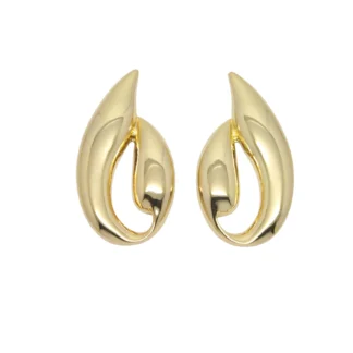 Kenneth Jay Lane Gold Plated Abstract Sculptural Stud Earrings