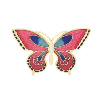 Celtic Sea Gems Cloisonne Enamel Butterfly Brooch